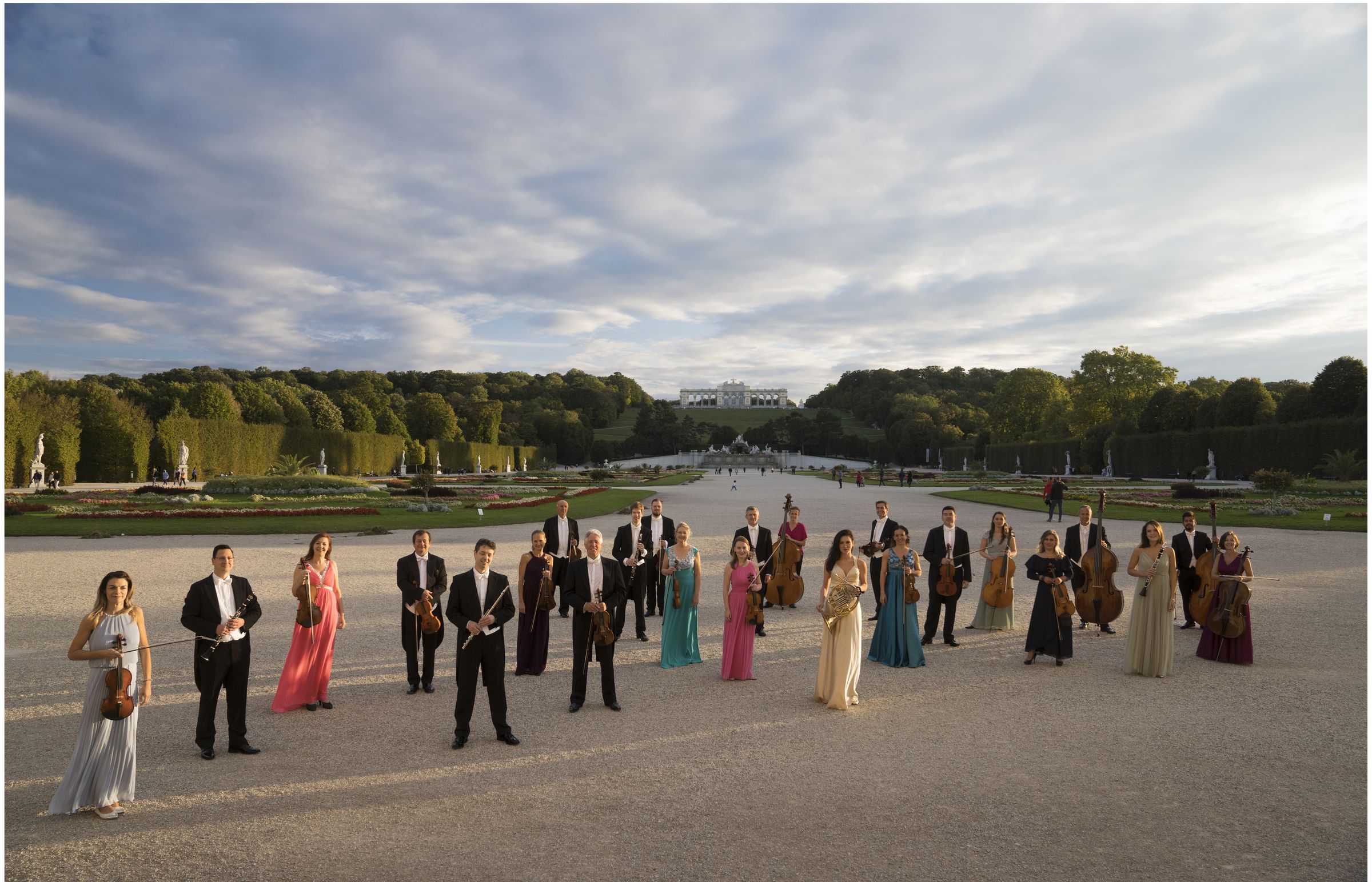 The Schönbrunn Palace Orchestra in the gardens of Schönbrunn Palace, Vienna